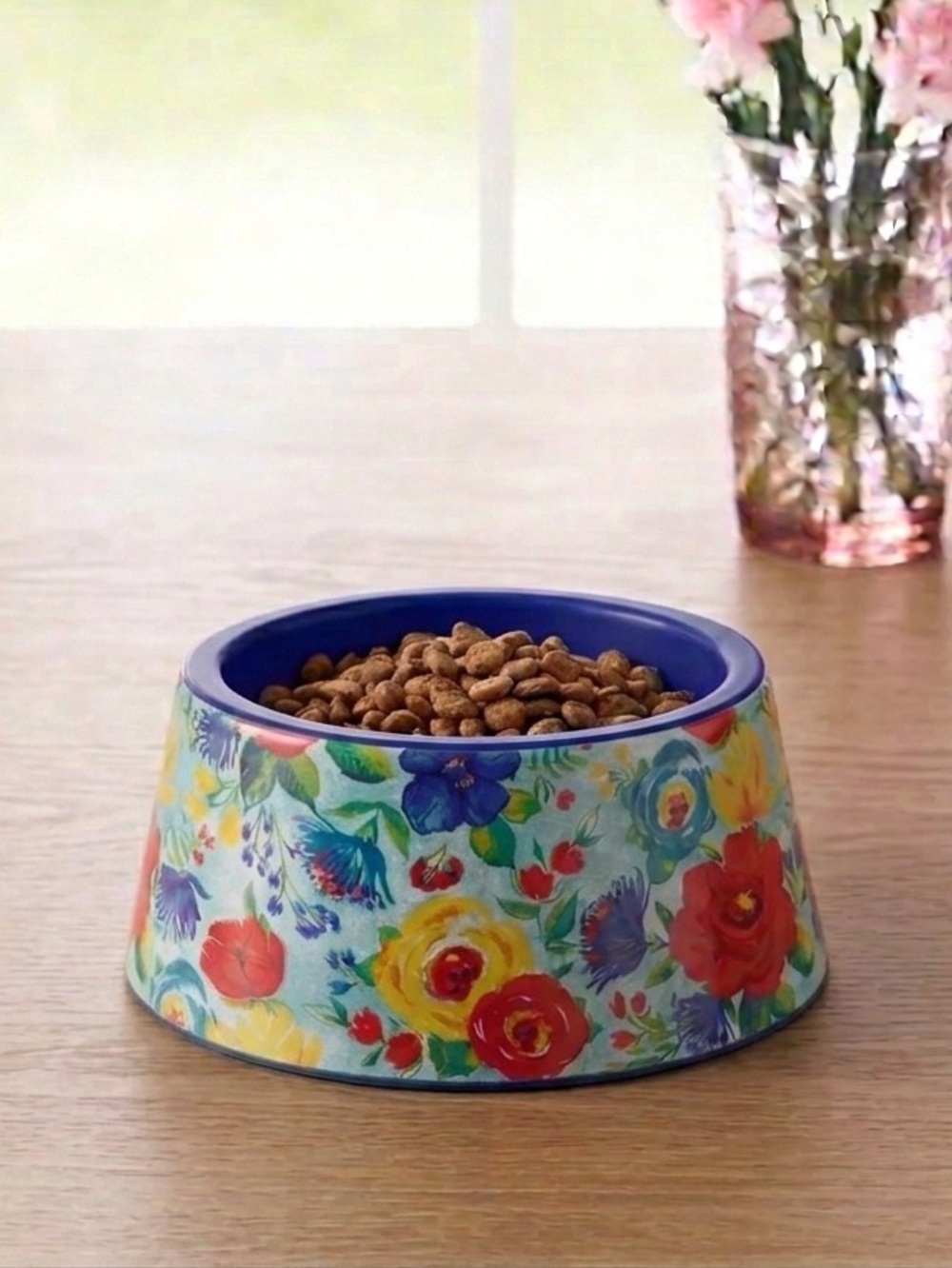 2022 🌺 New Pioneer Woman Delaney Dog/Cat/Pet Feeder Bowl, Blue, 1